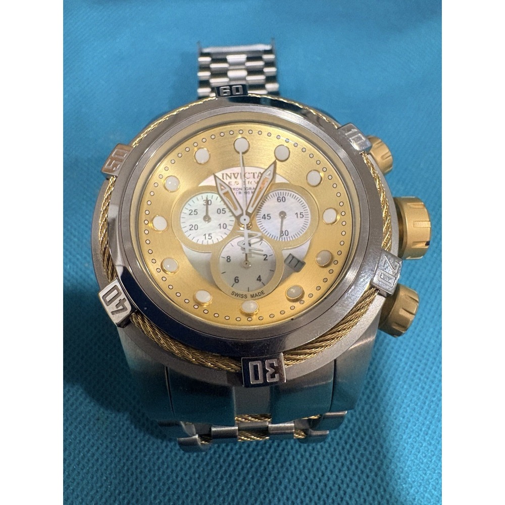 Invicta Reserve Bolt Zeus 0832 Swiss Chronograph 53mm Two Tone Watch